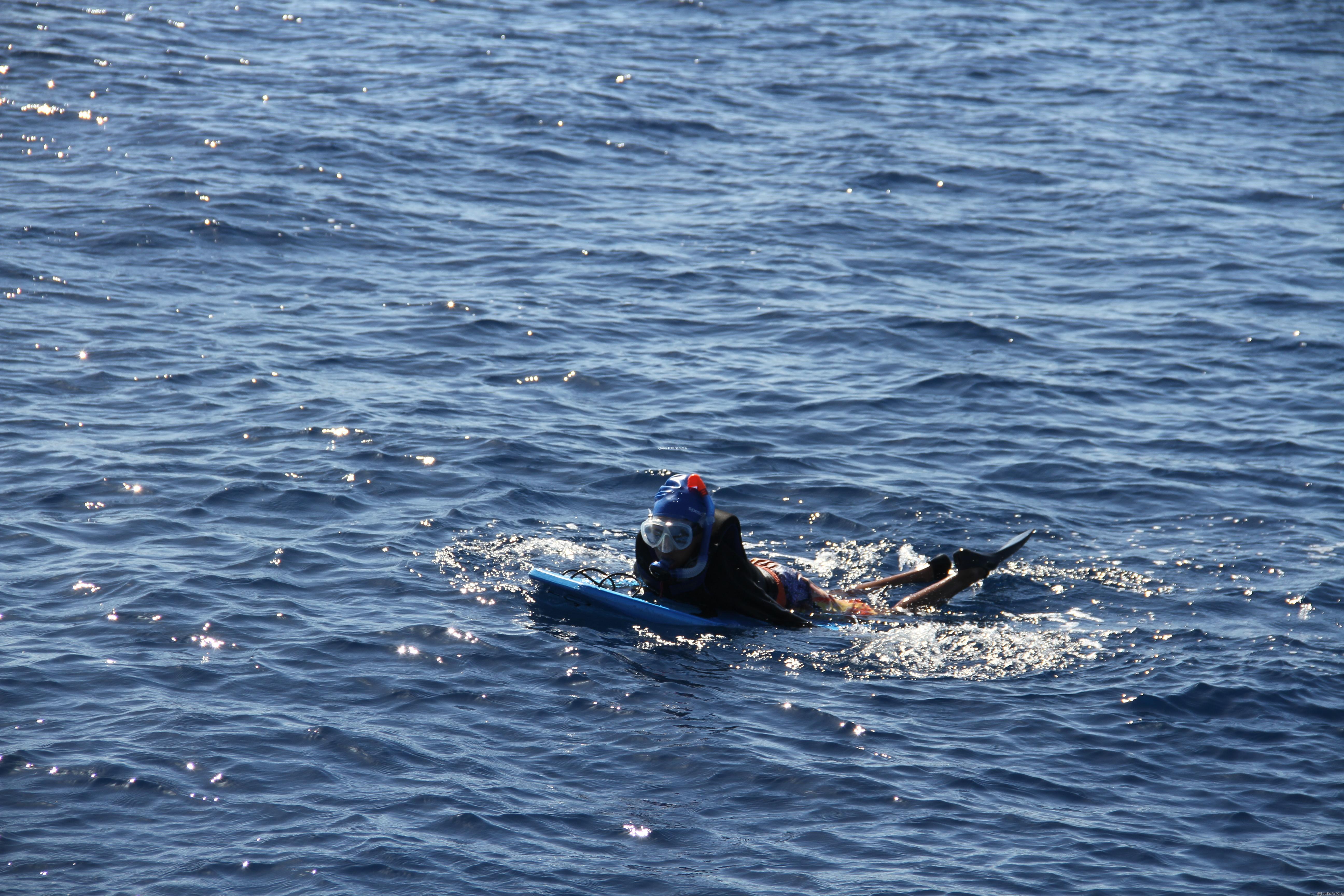 Arvind having fun snorkeling
