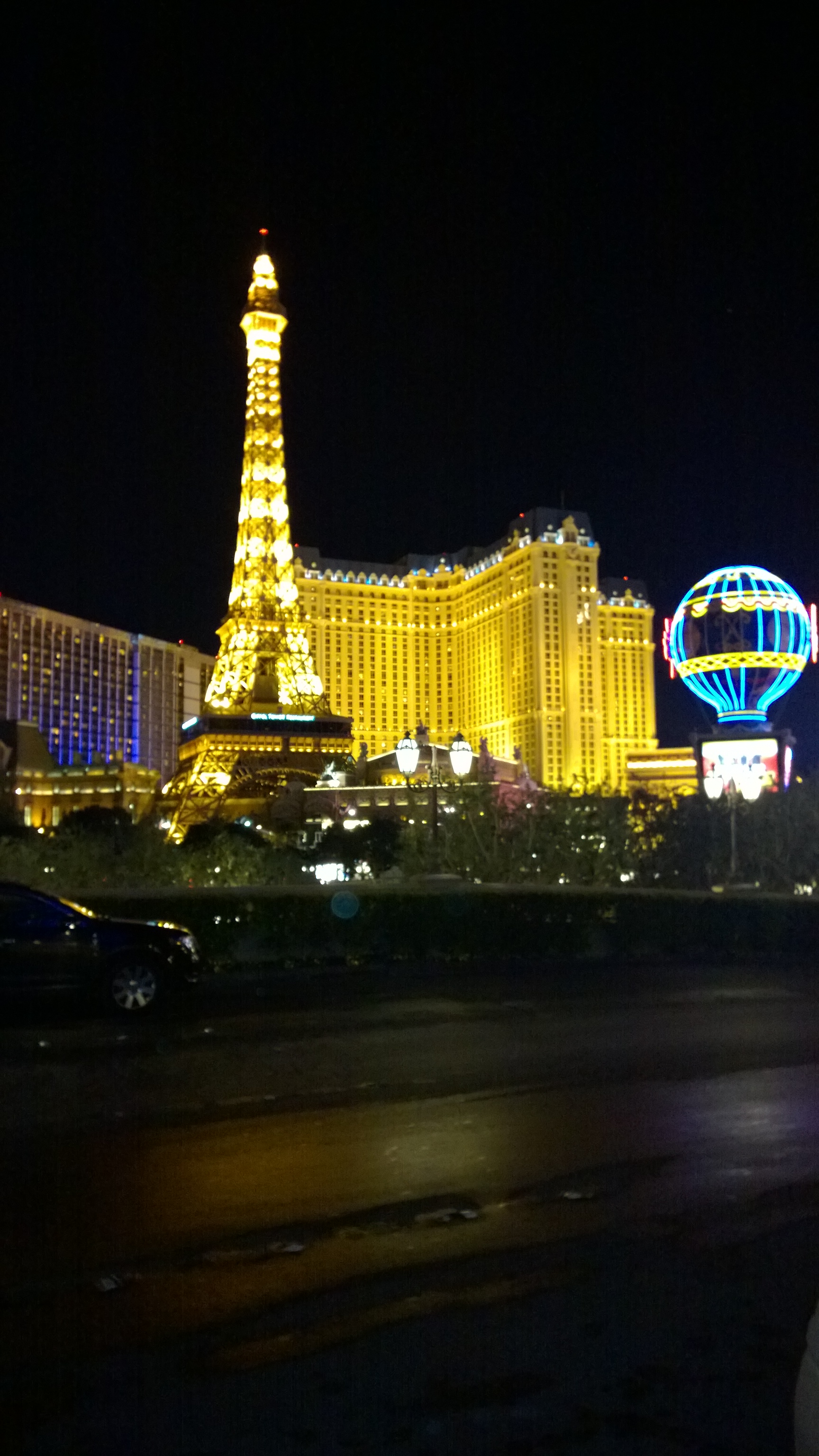 Night View of the Paris Hotel