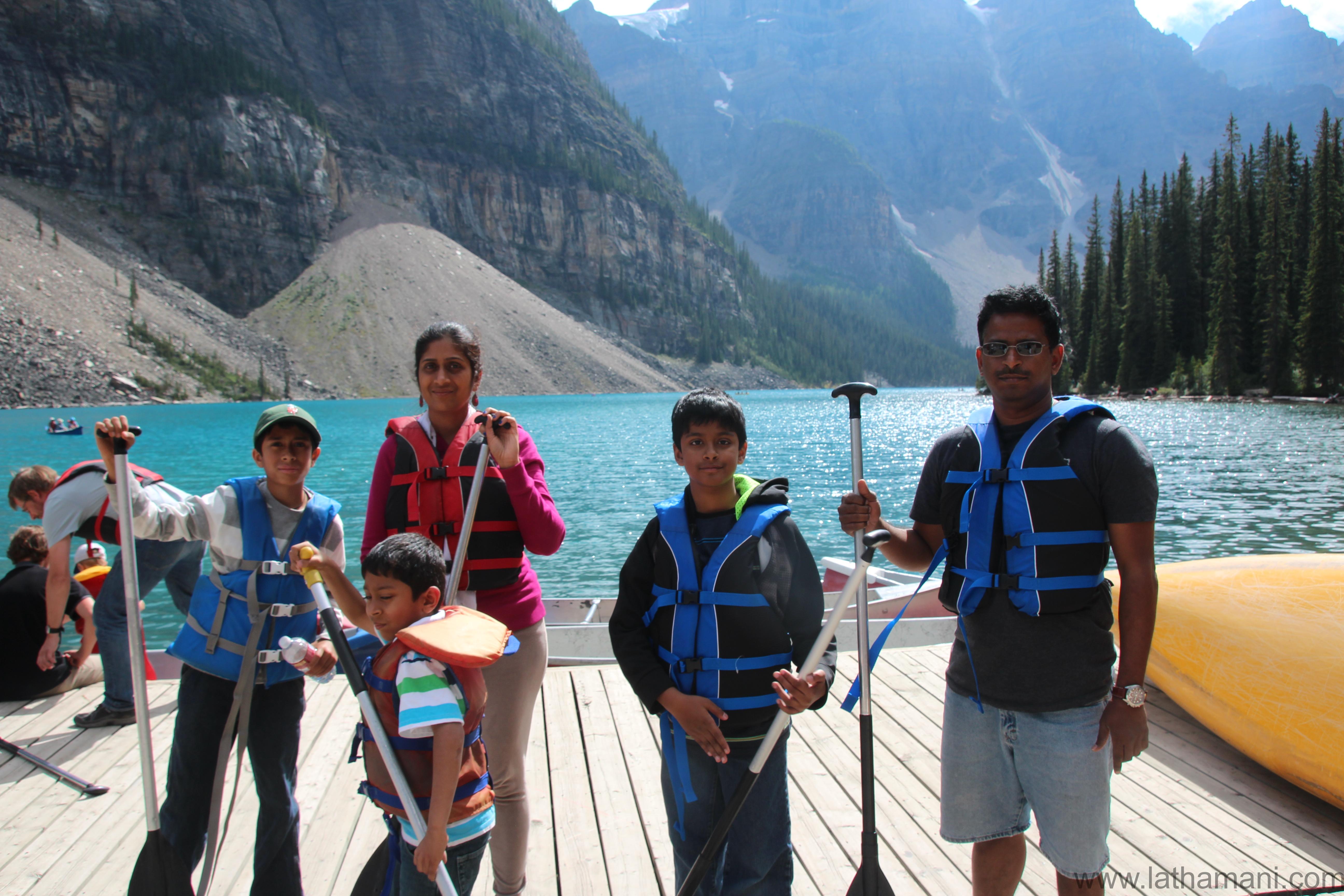 Getting ready for the Canoe in Lake Moraine