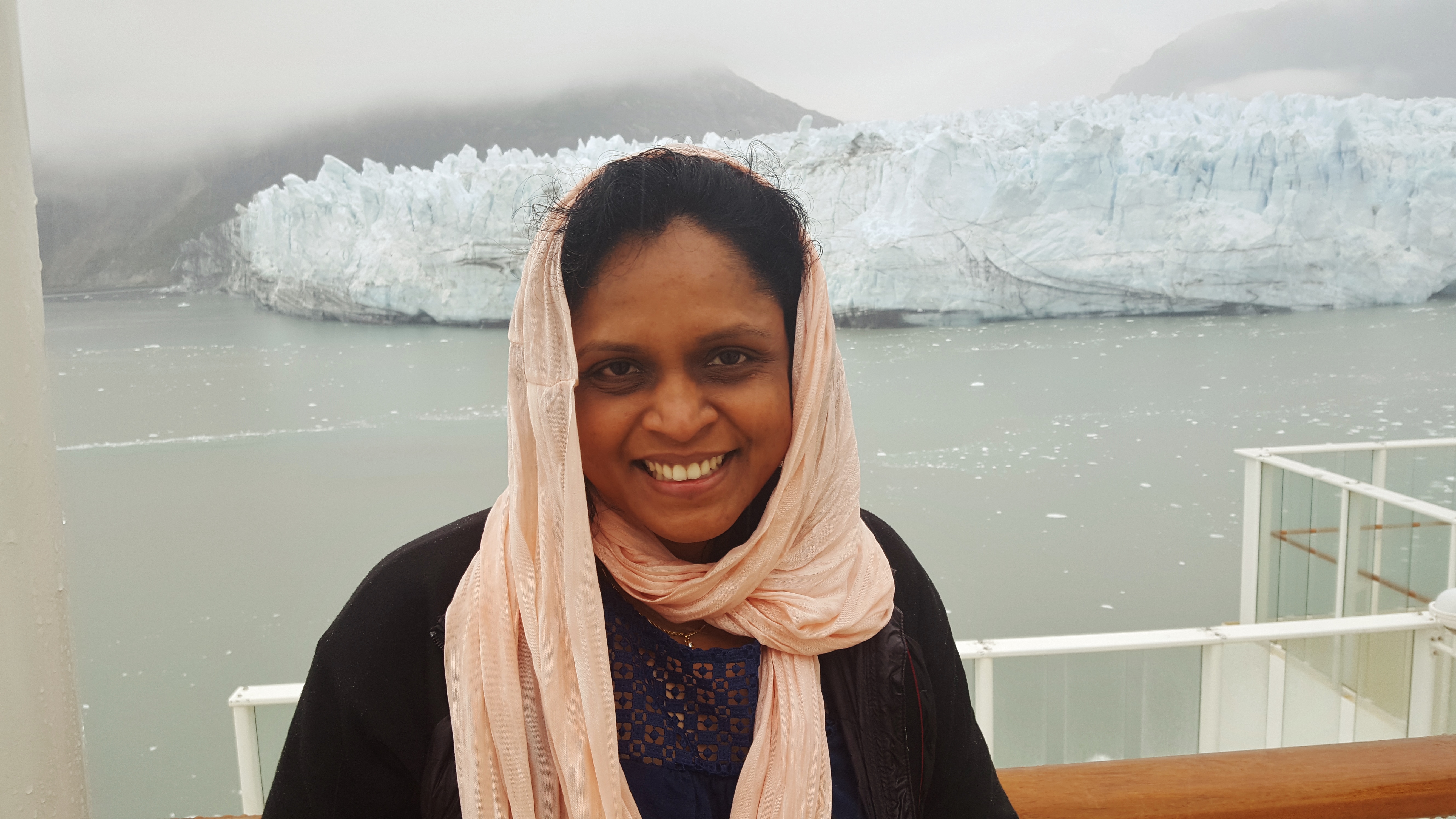 Scarf fully drenched in rain - still posing :-)